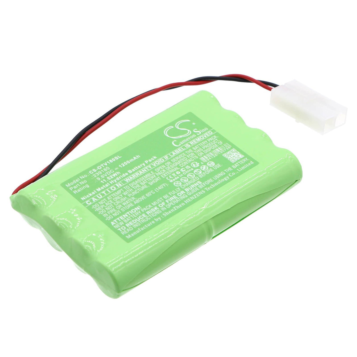 9.6V, Ni-MH, 1200mAh, batterie de scanner de diagnostic compatible avec Otc, 239180, Cornwell Tech/force, Evo Scan Scanner Diagnostic, 11.52Wh Diagnostic Scanner Cameron Sino Technology Limited