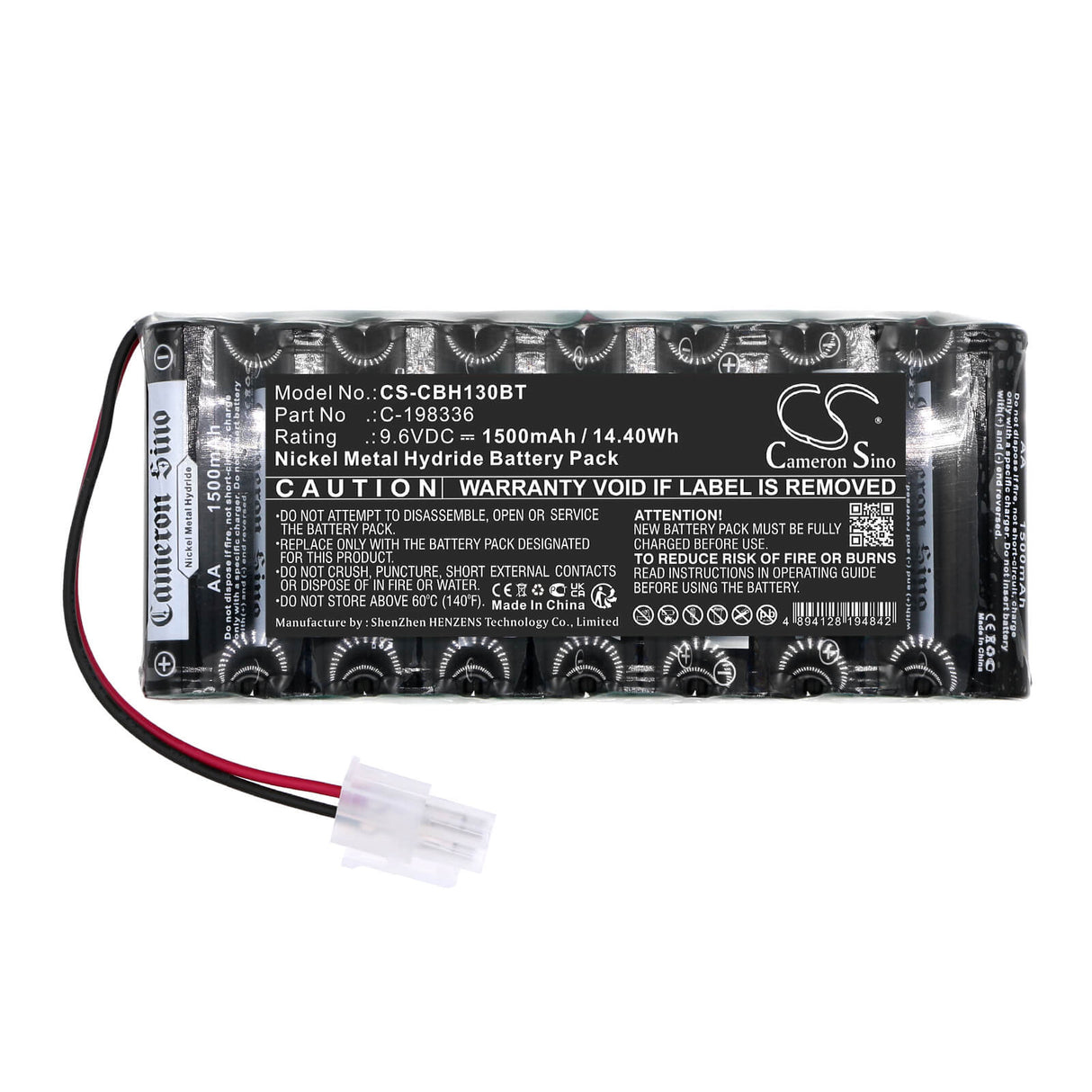 9.6v, Ni-mh, 1500mah, Alarm Battery Fits Cobham, Alarm, Hto-aa1,3", 14.40wh Alarm System Cameron Sino Technology Limited