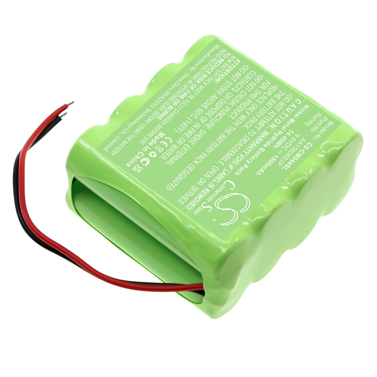 9.6V, Ni-MH, 1500mAh, batterie Pack convient aux packs de batteries personnalisés, Aa15008s1p, batterie de 14.4Wh Cameron Sino Technology Limited