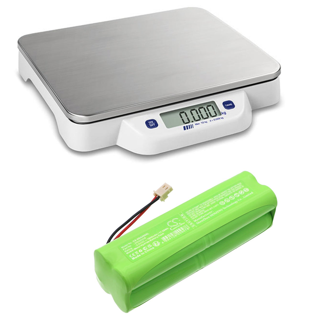 9.6V, Ni-MH, 1800mAh, Electronic Scales battery fits Intern, Nde-a02, 17.28Wh Electronic Scales Cameron Sino Technology Limited