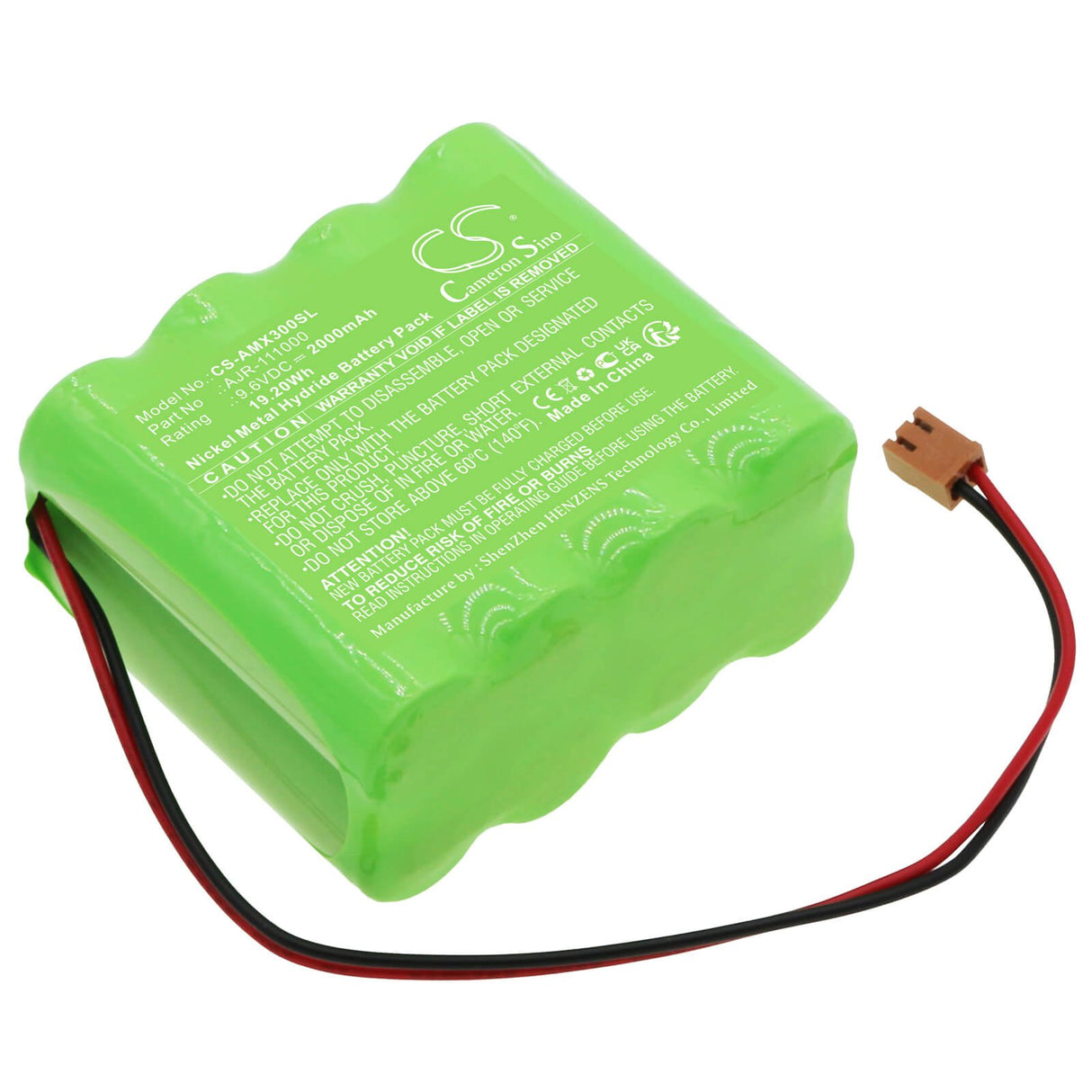 9.6V, Ni-MH, 2000mAh, Time Clock battery fits Amano, Ajr-111000, Pix3000, Pix-3000, 19.2Wh Time Clock Cameron Sino Technology Limited