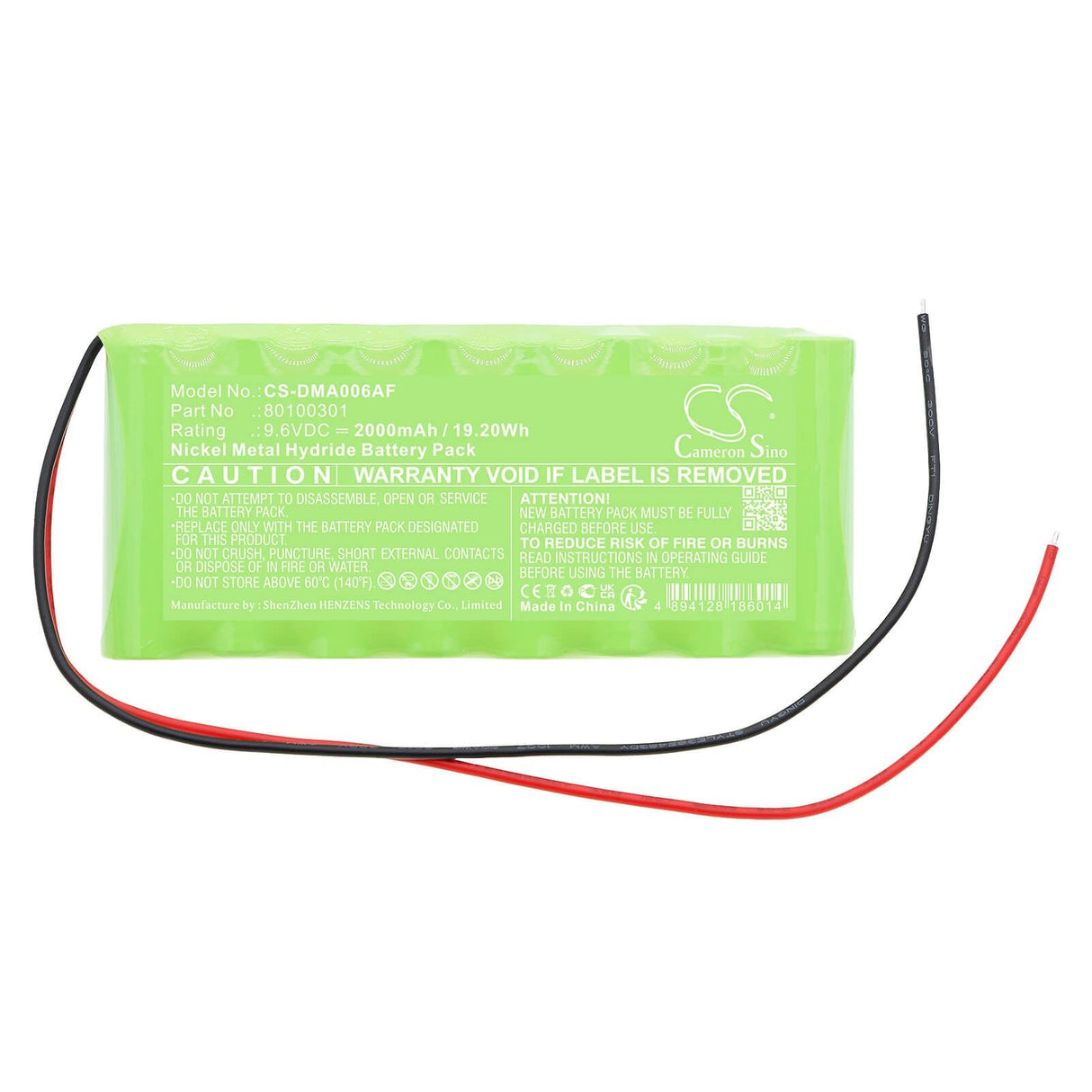9.6v, Ni-mh, 2000mah, Automatic door battery fits Dorma, Atd006, 19.20wh Automatic Doors Cameron Sino Technology Limited