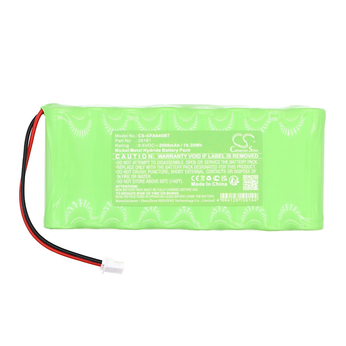 9.6V, Ni-MH, 2000mAh, Alarm Battery Fits Grothe, Fa64, Fa64-akku72, 19.20Wh Alarm System Cameron Sino Technology Limited