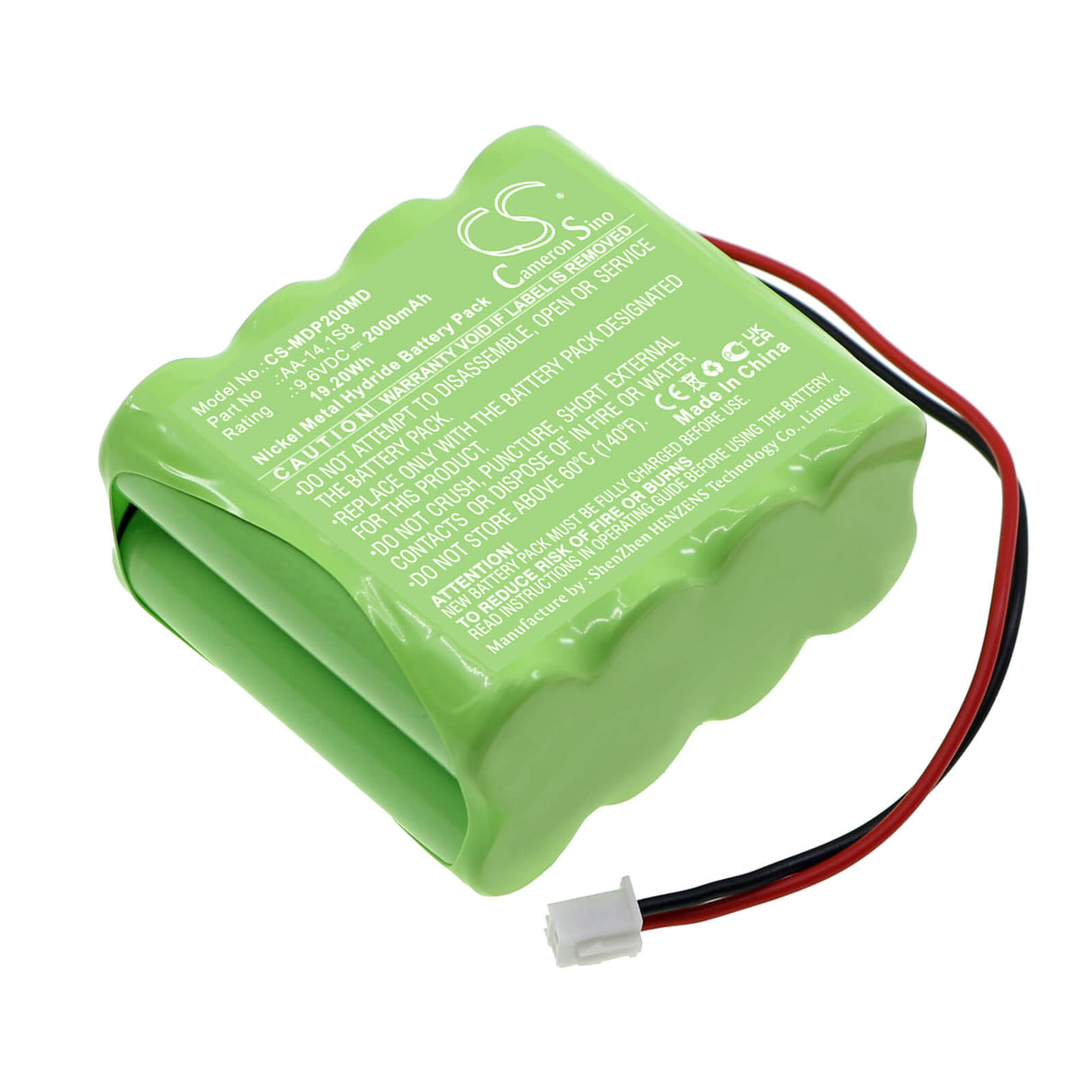 9.6V, Ni-MH, 2000mAh, Batterie médicale compatible avec Medima, Aa-14.1s8, Pompe à perfusion P, P2, 19.20Wh Medical Cameron Sino Technology Limited (Médical)
