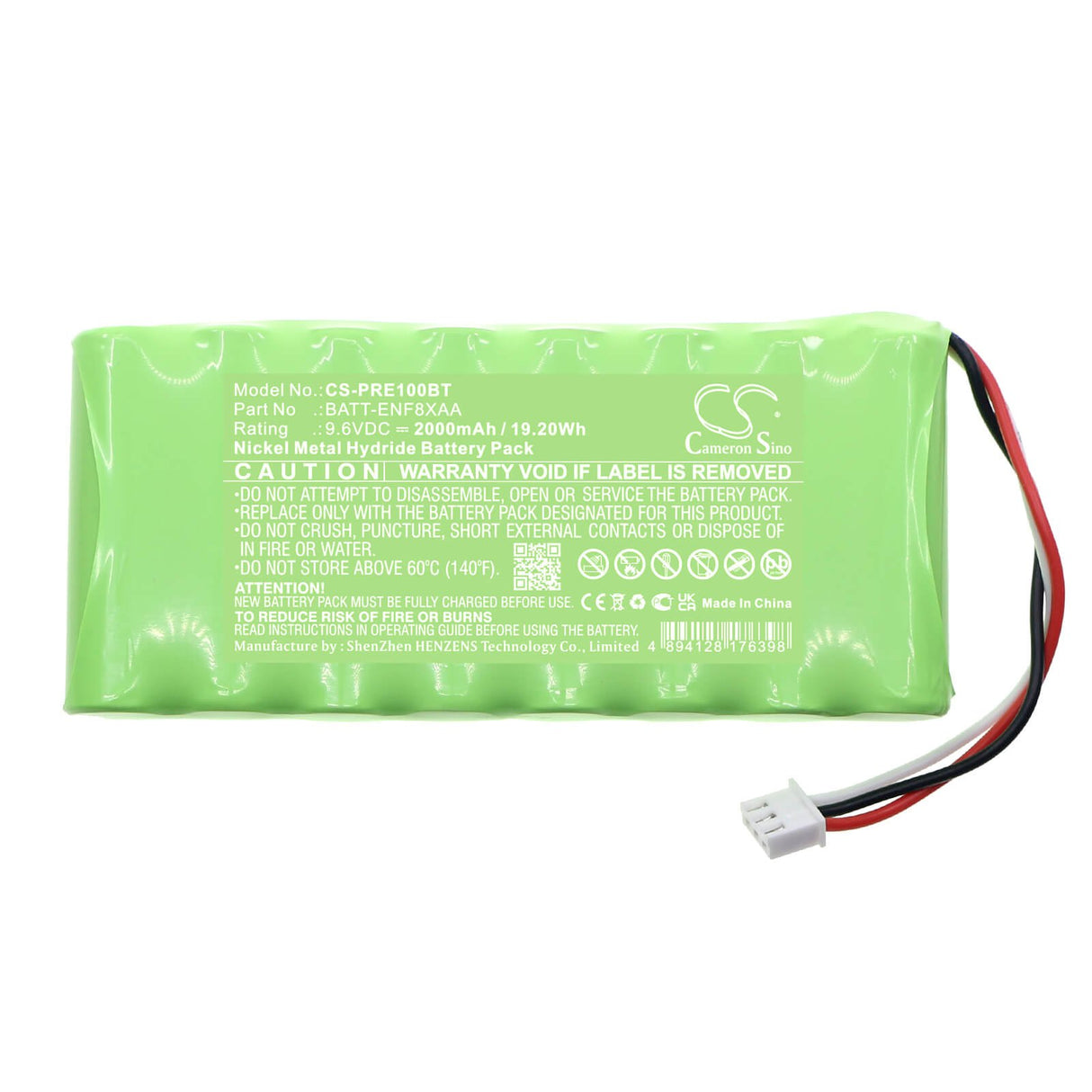 9.6v, Ni-mh, 2000mah, Alarm Battery Fits Pyronix, Enf32uk-we, Enforcer V10, 19.20wh Alarm System Cameron Sino Technology Limited