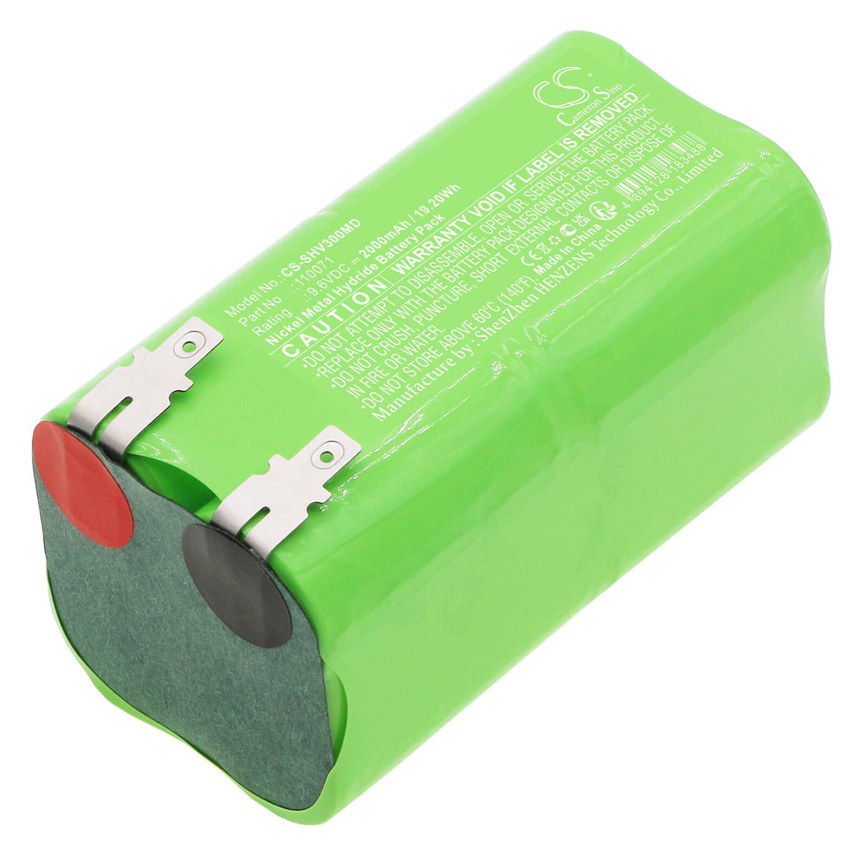 9.6V, Ni-MH, 2000mAh, Batterie médicale compatible avec Schiller, 110071, Cardiographe Cv3, Cardiographe Cv6, 19,20Wh Médical Cameron Sino Technology Limited (Médical)