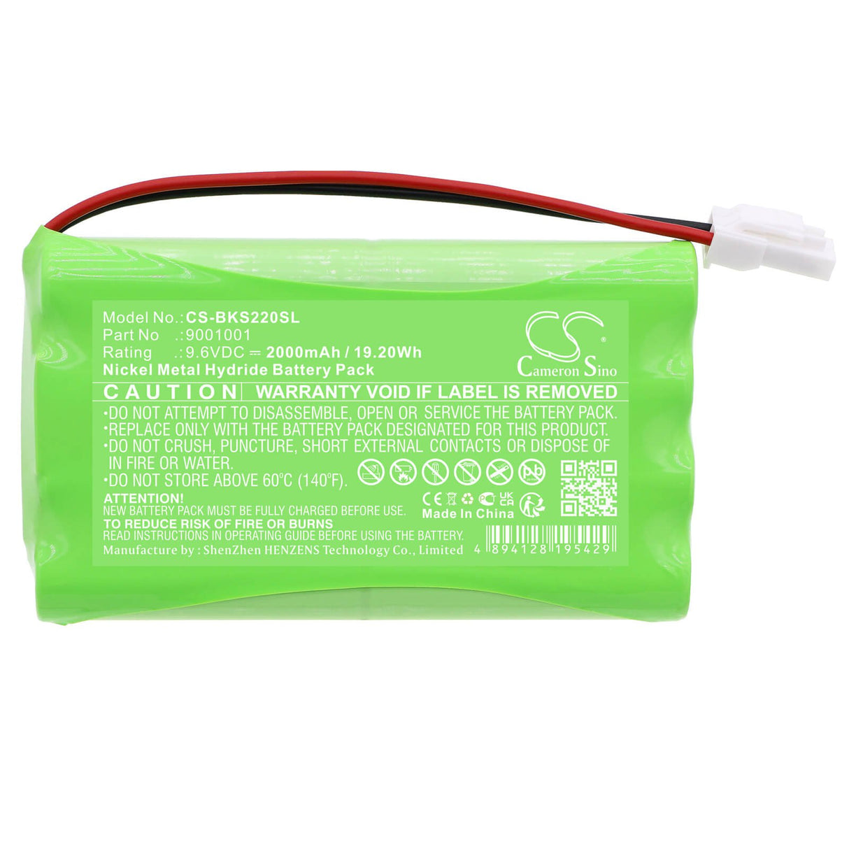 9.6V, Ni-MH, 2000mAh, batterie Smart Home compatible avec Somfy, 5071688a, Axovia 220b, Axovia 3s, 19.2Wh Smart Home Cameron Sino Technology Limited