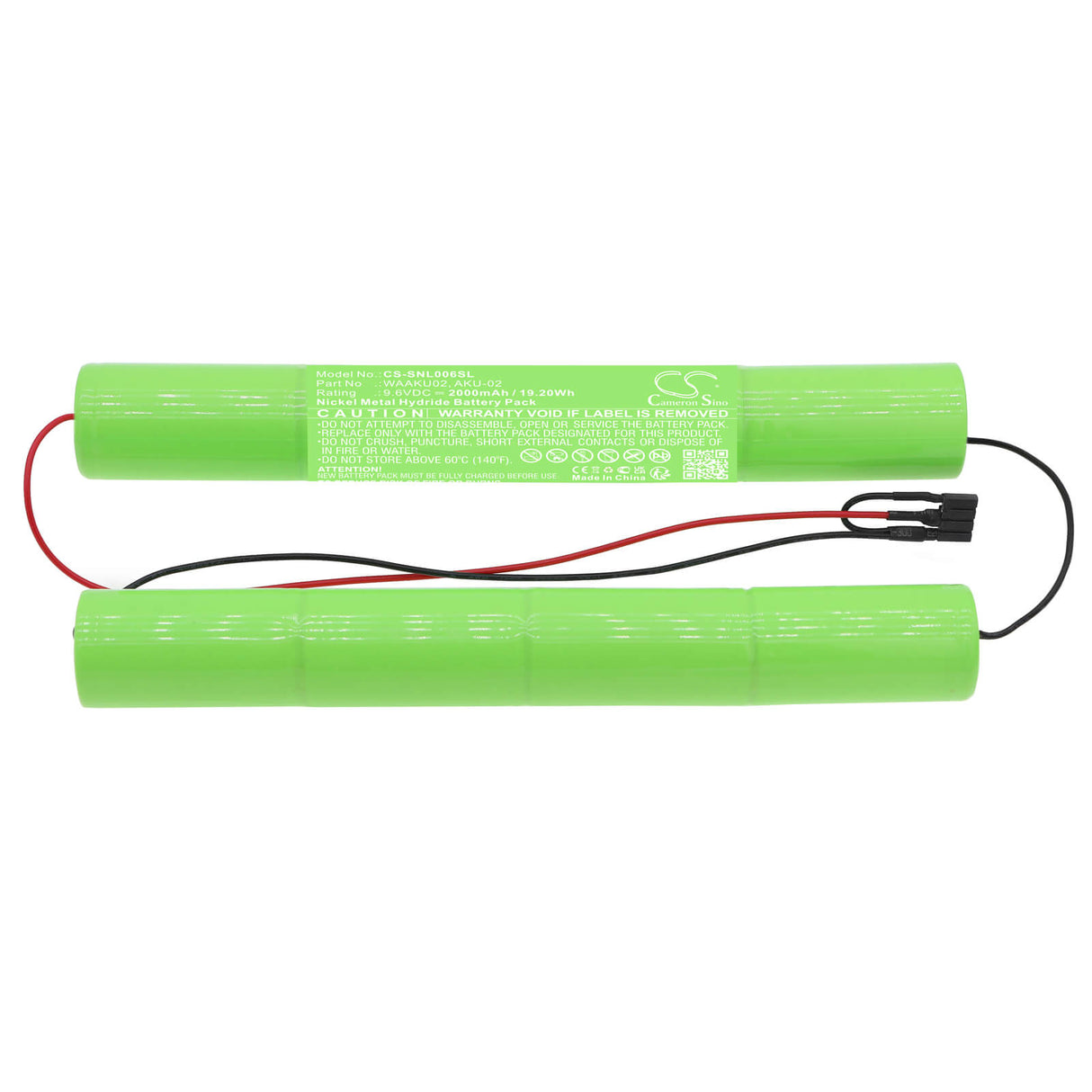 9.6V, Ni-MH, 2000mAh, Batterie d'équipement compatible avec Sonel, Aku-02, AKU-02, Index Cat. Waaku02, 19.2Wh Équipement, Enquête, Test Cameron Sino Technology Limited