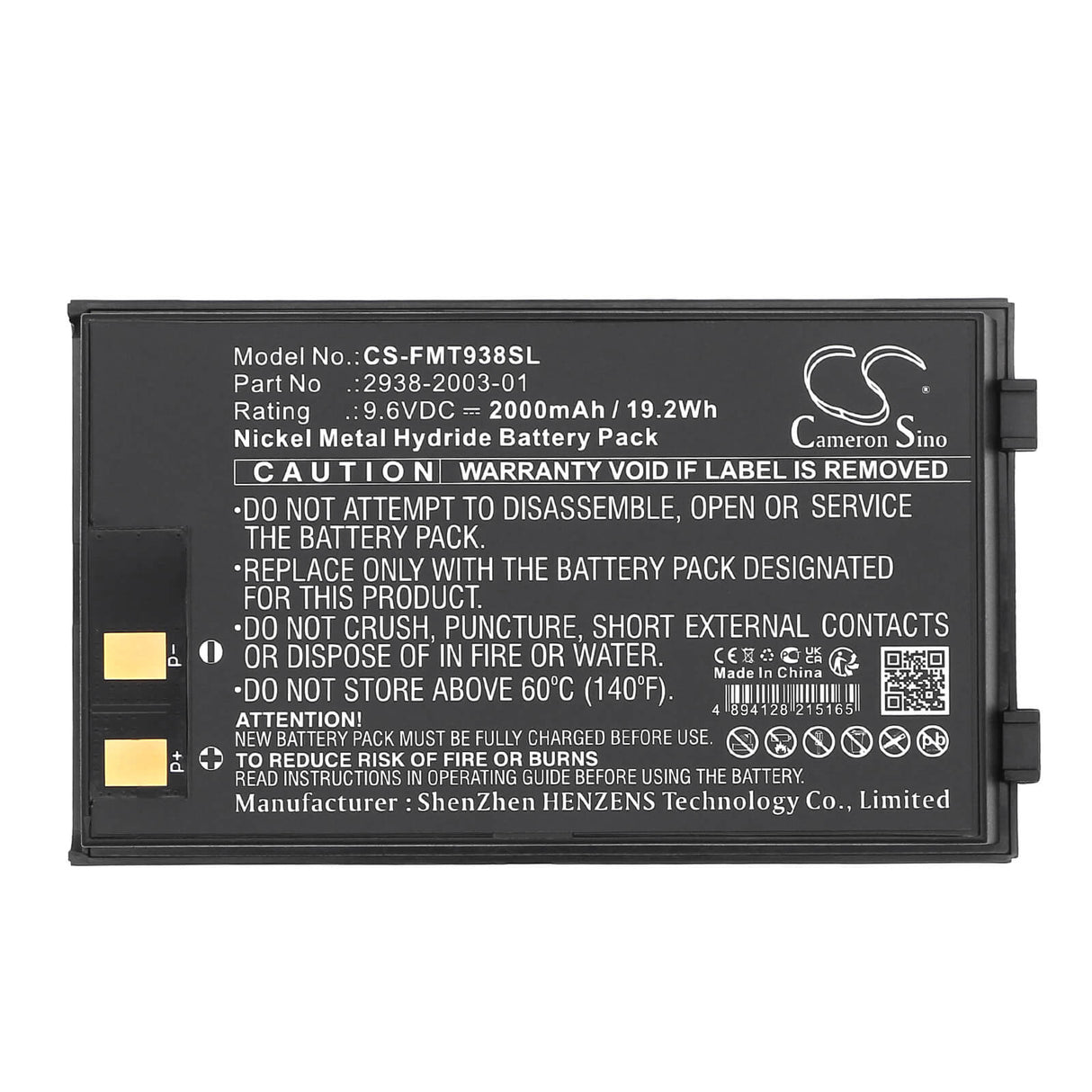 9,6V, Ni-MH, 2000mAh, Équipement, Enquête, Batterie de test compatible avec Fluke, 2938-2003-01, Testeur d'injecteur bidirectionnel Microtest, Microtest Pentascanner, Équipement 19,2Wh, Enquête, Test Cameron Sino Technology Limited