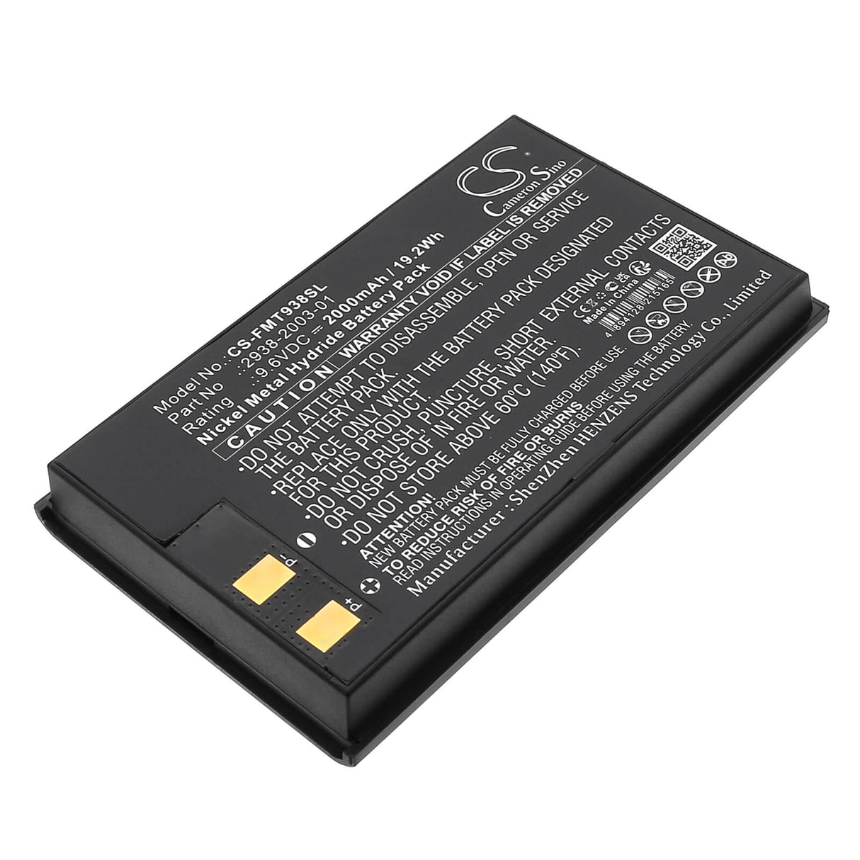 9,6V, Ni-MH, 2000mAh, Équipement, Enquête, Batterie de test compatible avec Fluke, 2938-2003-01, Testeur d'injecteur bidirectionnel Microtest, Microtest Pentascanner, Équipement 19,2Wh, Enquête, Test Cameron Sino Technology Limited