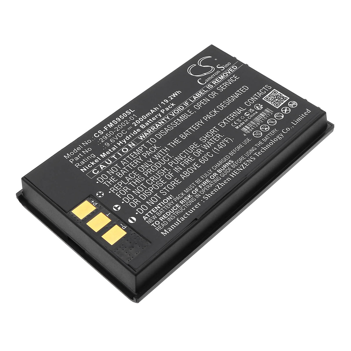 9.6V, Ni-MH, 2000mAh, Équipement, Enquête, Batterie de test compatible avec Fluke, 2950-2002-01, 6682252, 8092 01, 19.2Wh Équipement, Enquête, Test Cameron Sino Technology Limited