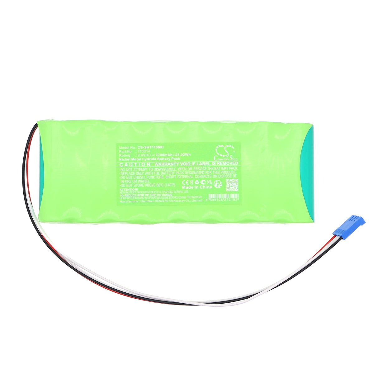 9.6V, Ni-MH, 2700mAh, Medical battery fits Schiller, At10 Plus, At-10 Plus Ekg Machine, 25.92Wh Medical Cameron Sino Technology Limited (Medical)