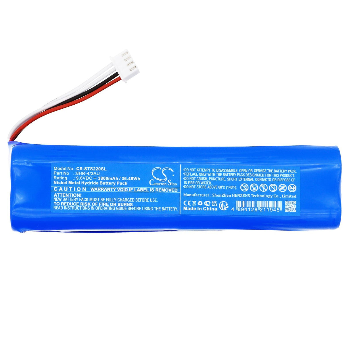 9.6V, Ni-MH, 3800mAh, Equipment, Survey, Test battery fits Shinewaytech, S20a Plus, 36.48Wh Equipment, Survey, Test Cameron Sino Technology Limited