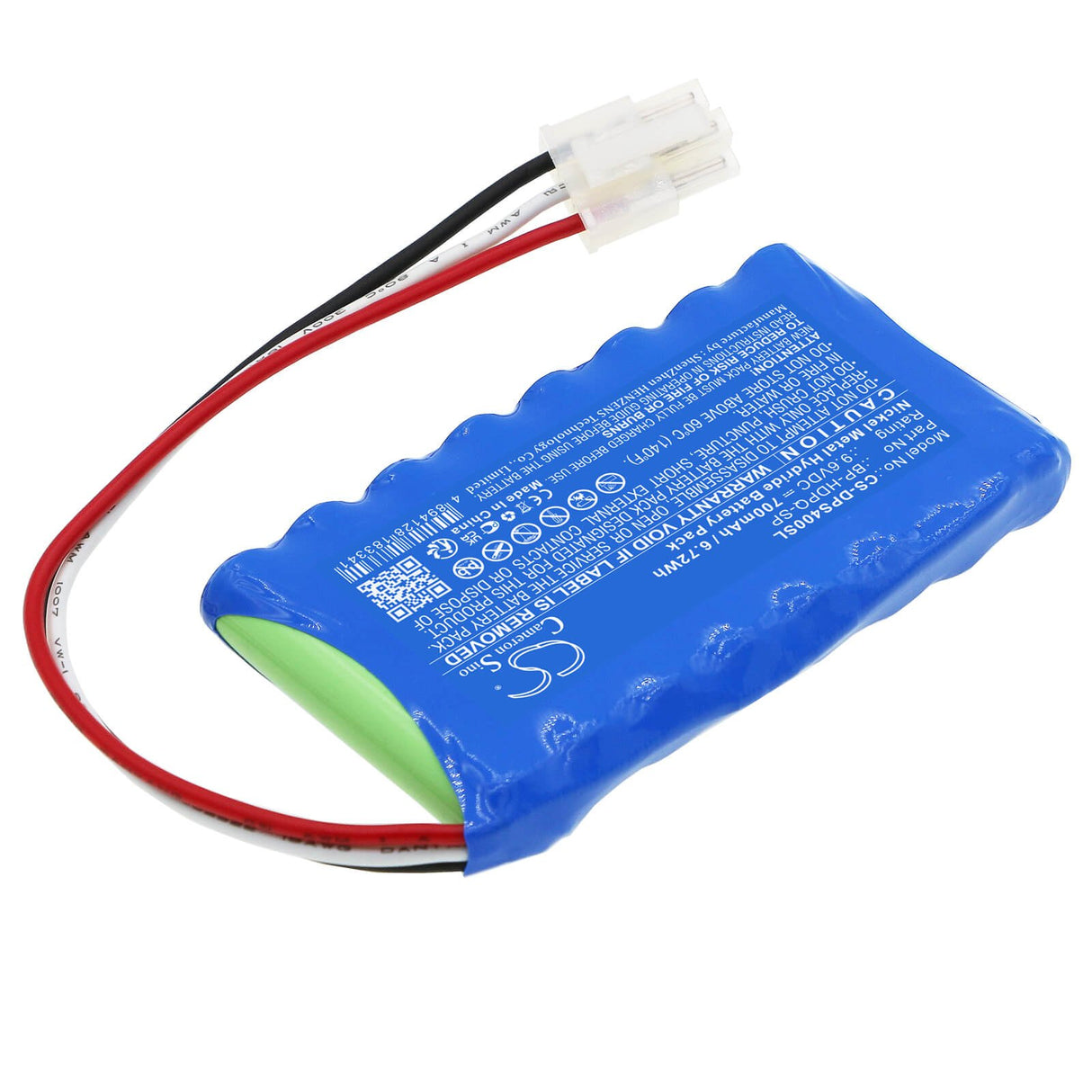 9,6V, Ni-MH, 700mAh, Batterie d'équipement compatible avec Dranetz, Bp-hdpq-sp, HDPQ-SP-Guide, Hdpq-sp-visa, 6,72Wh Équipement, Enquête, Test Cameron Sino Technology Limited