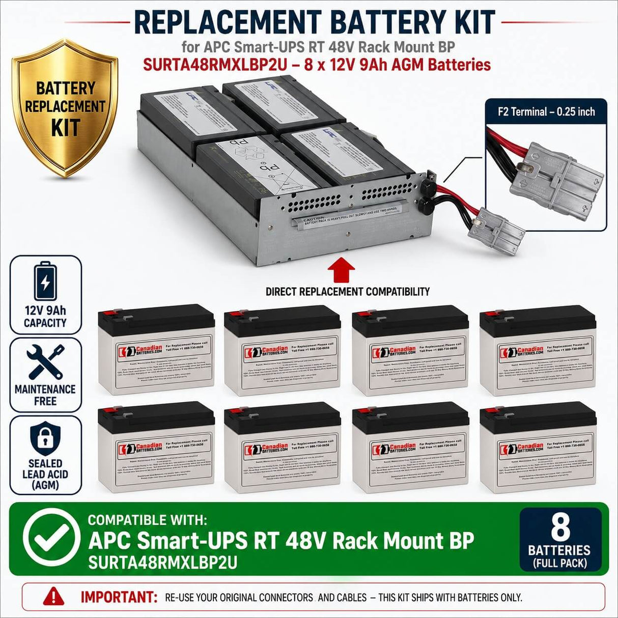 APCRBC157, Battery kit for APC Smart UPS 1000/1500 Battery UPS Batteries CB Range