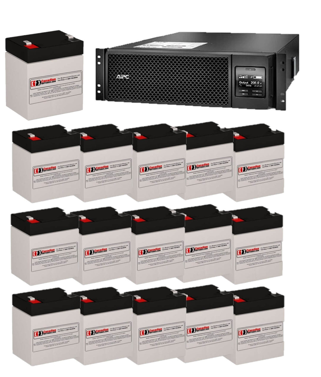 Batterie de remplacement APC SRT5KRMXLT Smart-UPS SRT Batteries UPS 16 X 12v 5ah Batteries UPS Gamme CB