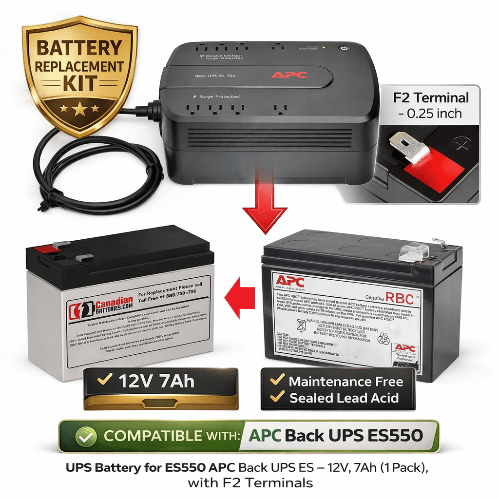 APC Back-UPS ES550 Battery Replacement RBC2 12V 7Ah AGM UPS Batteries CB Range