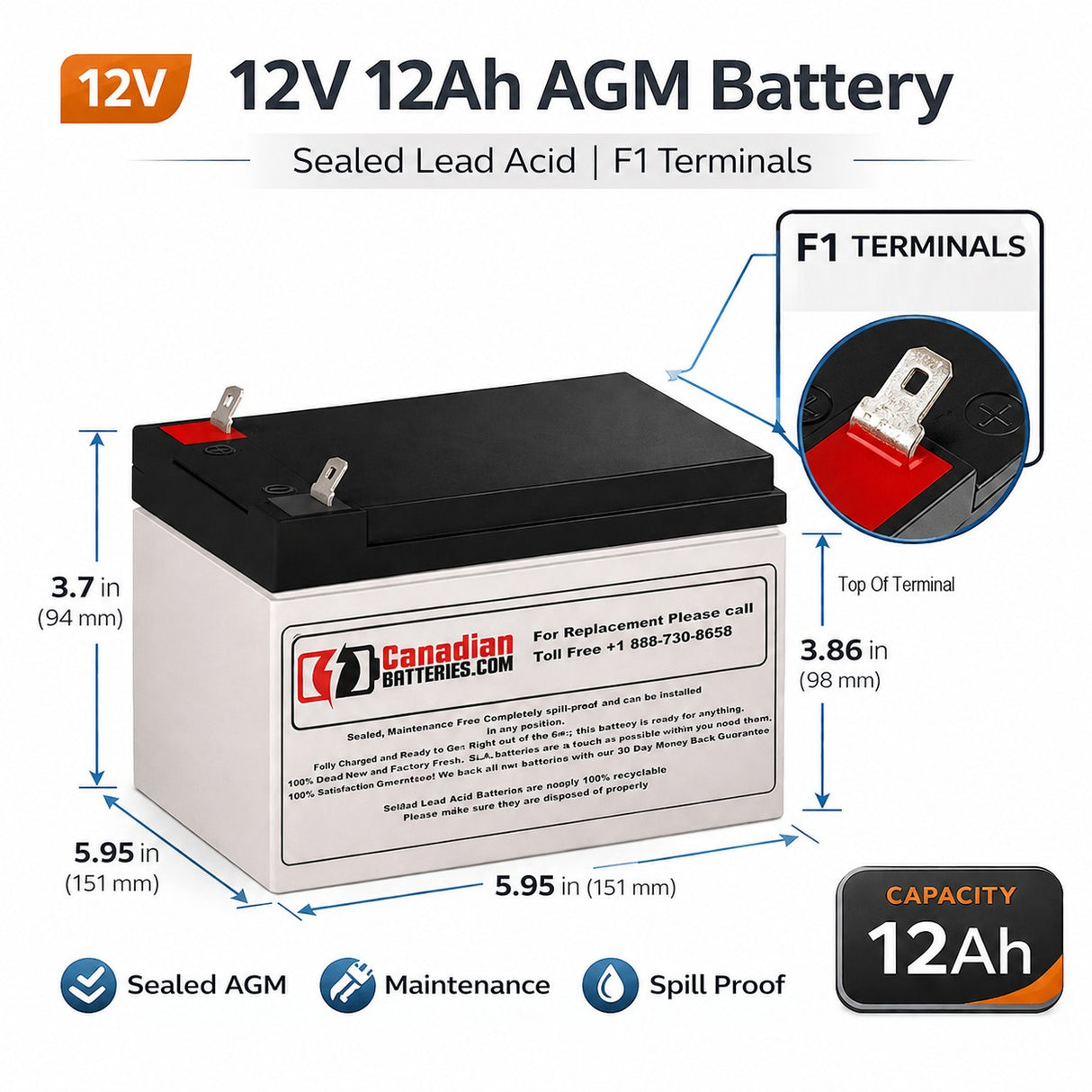 Apc Rbc4 Replacement Battery Cartridge 12 Volt 12ah F2 Backup Battery UPS Batteries CB Range
