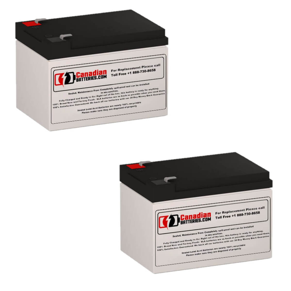 Worx WA3218 replacement batteries, 2 x 12V 12Ah, F2 Terminal Sealed Lead Acid CB Generic