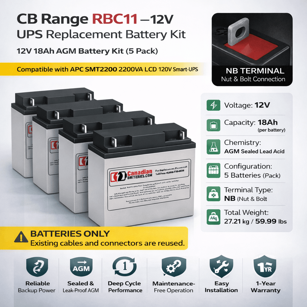 Smt2200 2200va Lcd 120v Apc Smart UPS Battery UPS Batteries CB Range