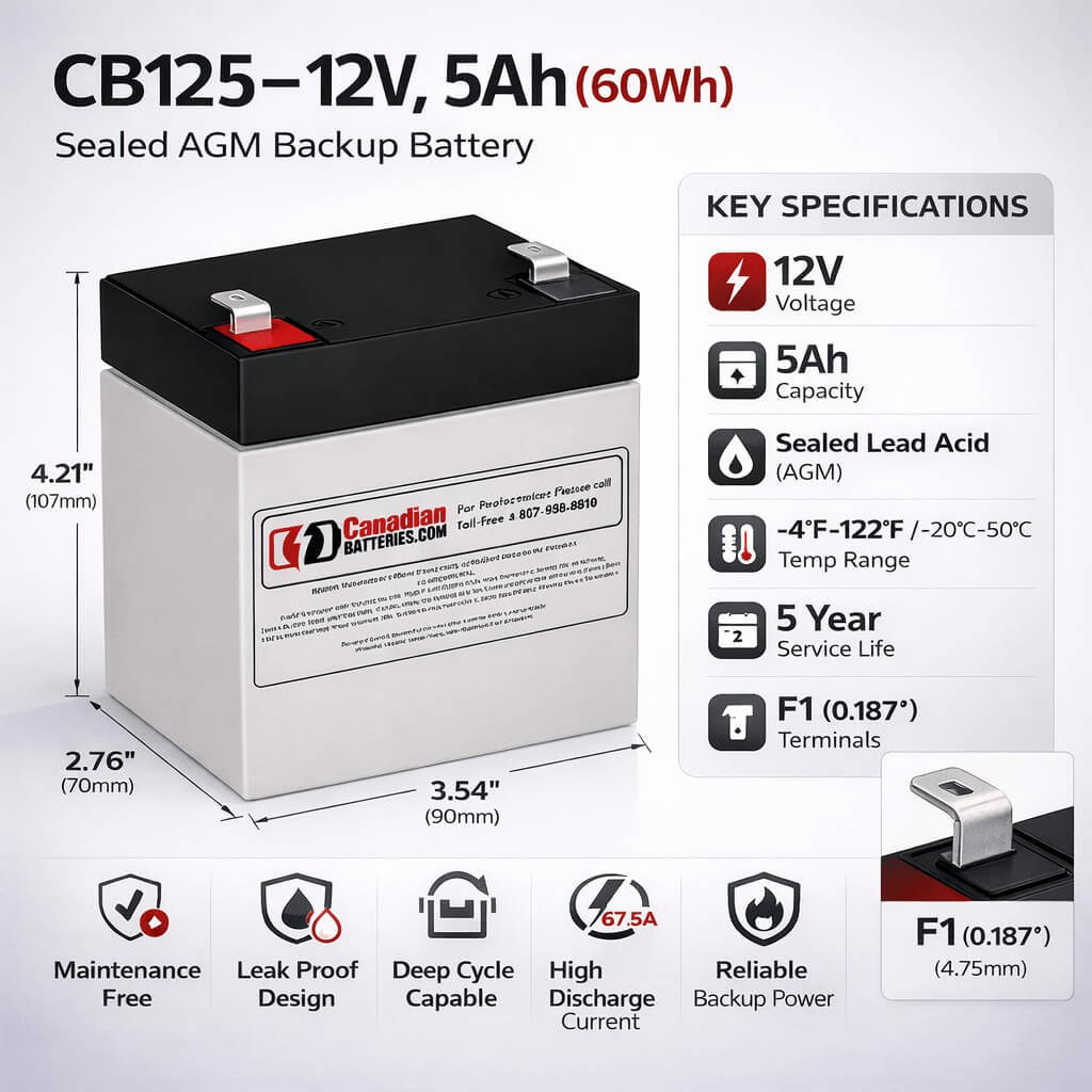 12V, 4Ah, replacement battery for Mca Np4-12 with F1 terminals Sealed Lead Acid CB Generic