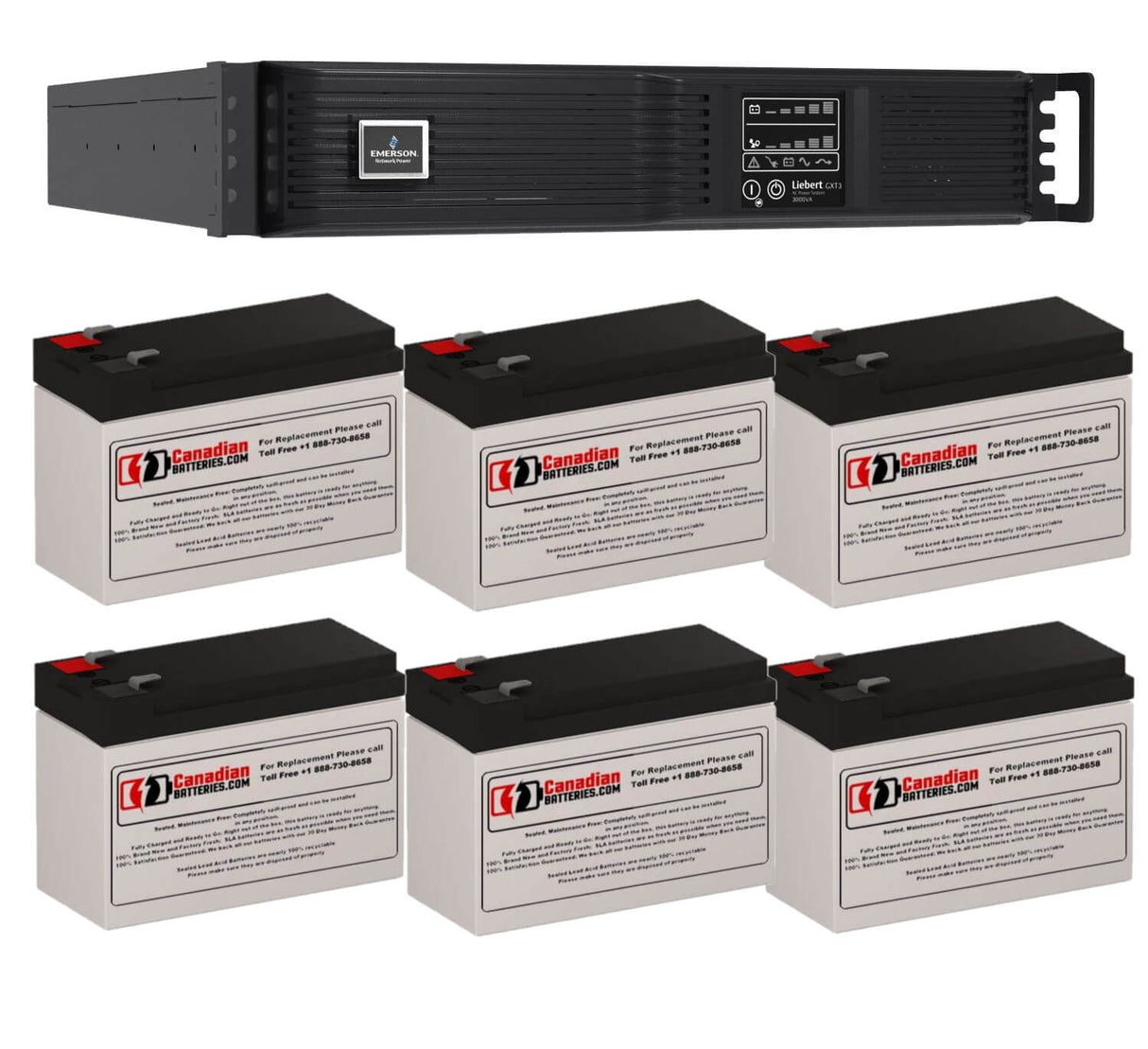 Batteries pour Liebert Gxt3-3000rt120 - 3000va / 2700w UPS, 6 X 12v, 9ah - 108wh Batteries UPS Gamme CB