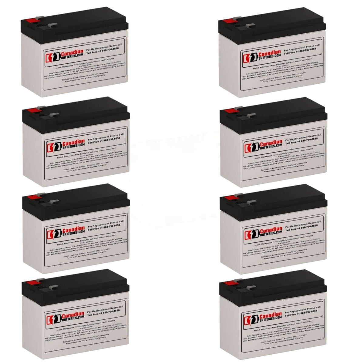 CyberPower BP48V75ART2U Replacement Battery 8-Pack 12V 7Ah UPS Batteries CB Range