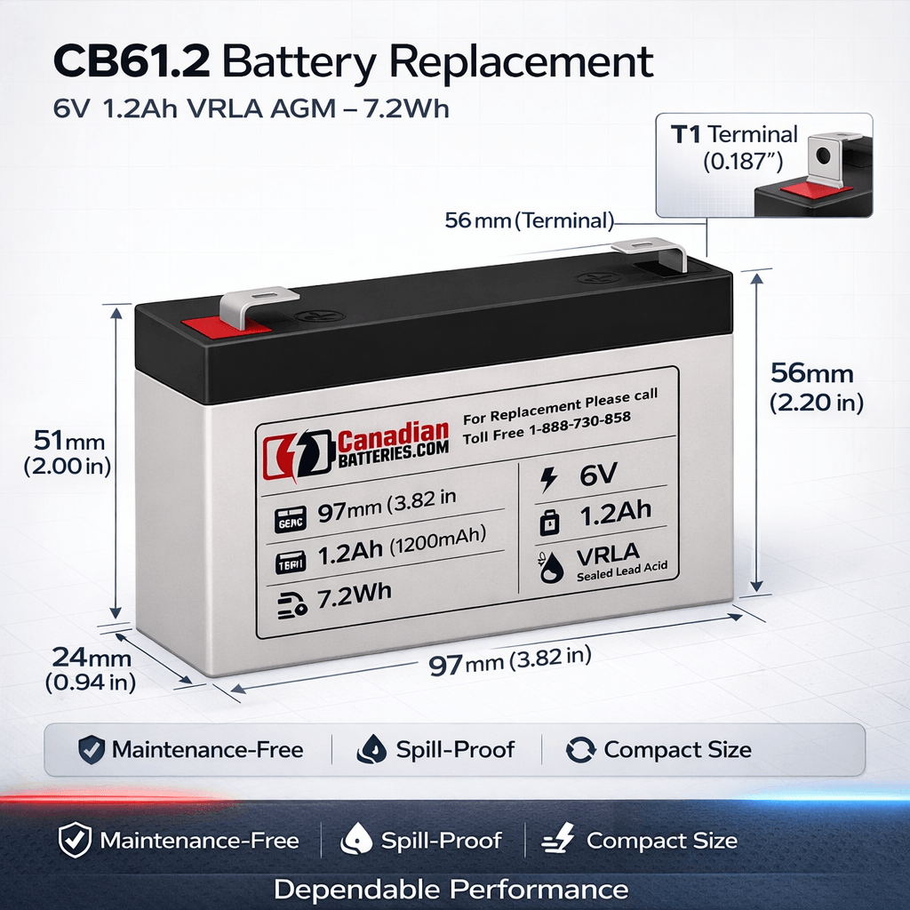 6 Volt 1.2 Amp Hour Sealed Lead Acid Battery Sealed Lead Acid CB Generic