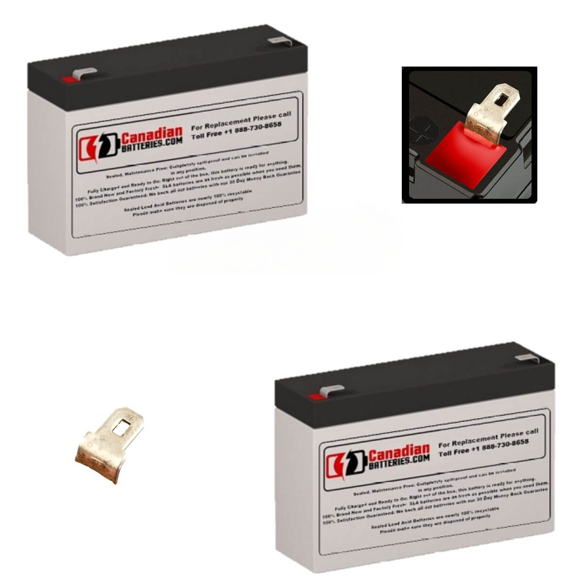 APC RBC18 Replacement Battery Kit 6V 7Ah AGM Batteries 2 Pack UPS Batteries CB Range
