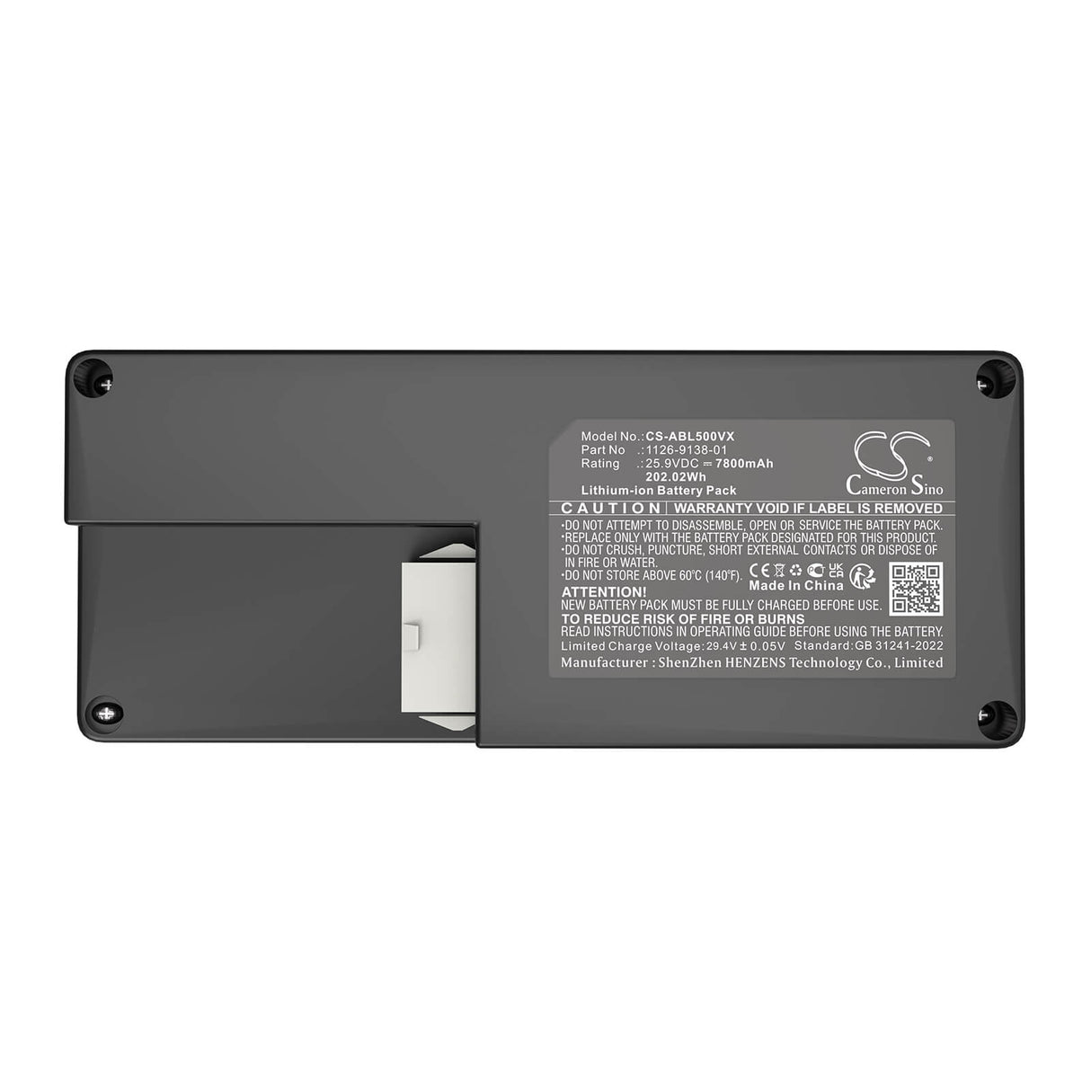 25.9V, Li-ion, 7800mAh, Lawn Mowers battery fits Ambrogio, 101-806, 4.0 Basic 4WD Premium, 4.0 Elite 4WD Premium, 202.02Wh Lawn Mowers Cameron Sino Technology Limited (Dangerous Goods)