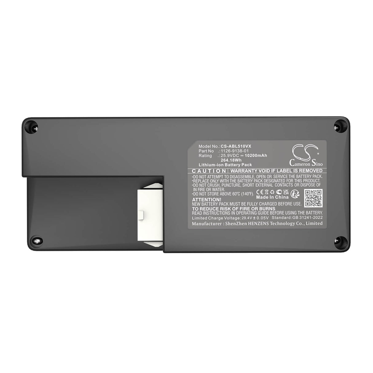 25.9V, Li-ion, 10200mAh, Lawn Mowers battery fits Ambrogio, 101-806, 4.0 Basic 4WD Premium, 4.0 Elite 4WD Premium, 264.18Wh Lawn Mowers Cameron Sino Technology Limited (Dangerous Goods)