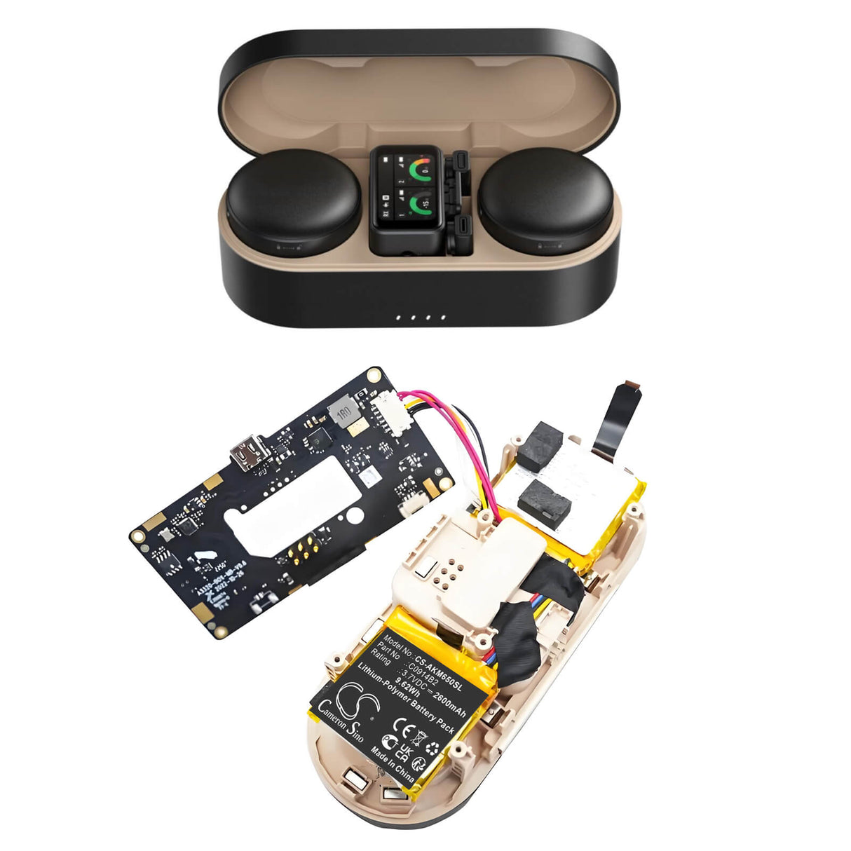3.7V, Li-Polymère, 2600mAh, batterie pour émetteurs et récepteur convient à Ankerwork, C0914b2, M650, 9.62Wh Émetteurs et récepteur Cameron Sino Technology Limited