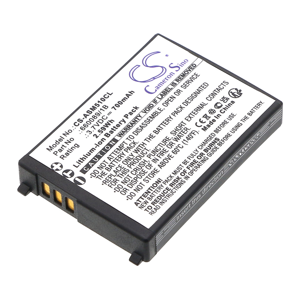 3.7V, Li-ion, 700mAh, Cordless Phone battery fits Ascom, 660089/1b, 51 Advanced, A51, 2.59Wh Cordless Phone Cameron Sino Technology Limited (Cordless Phone)