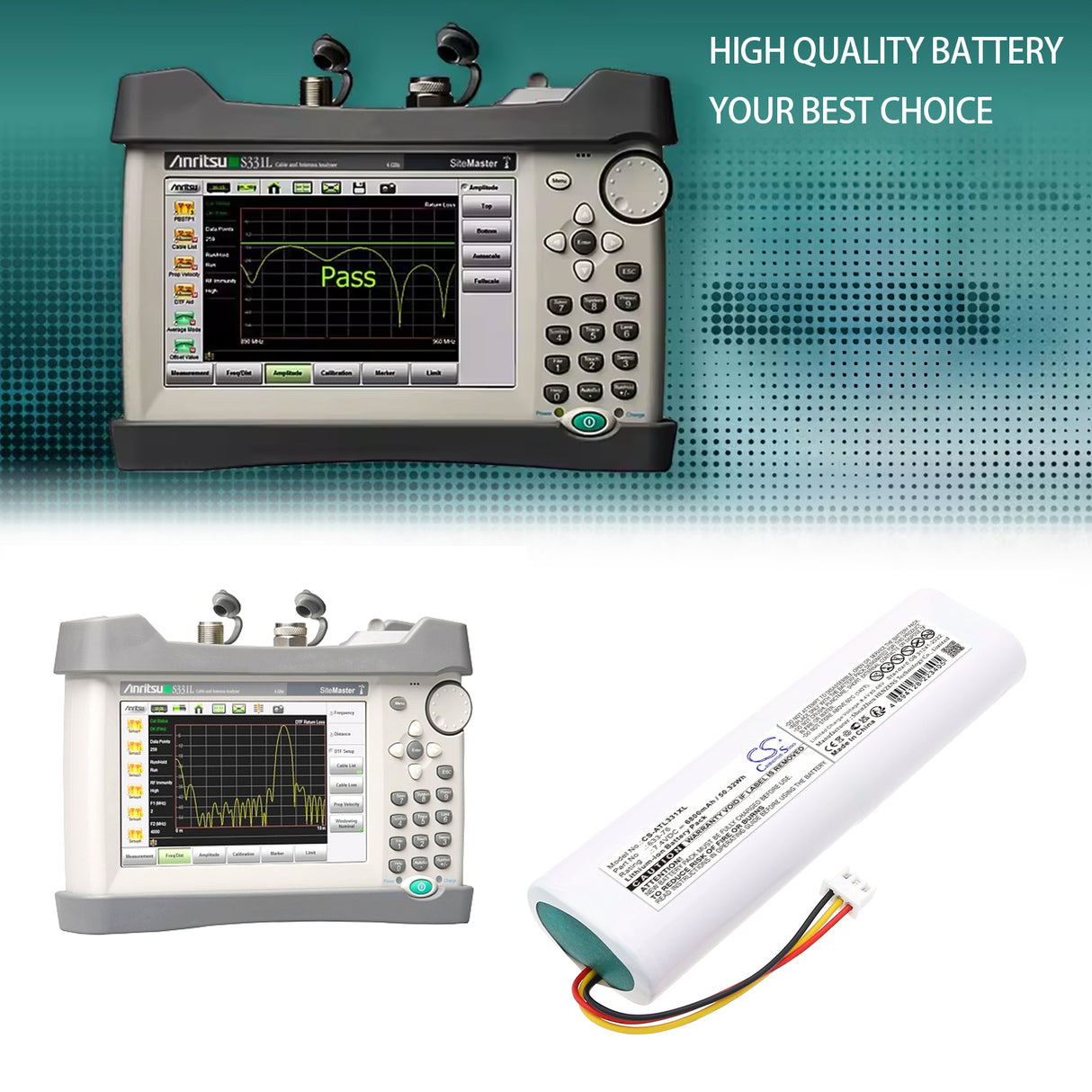 7.4V, Li-ion, 6800mAh, Equipment, Survey, Test battery fits Anritsu, 633-76, S331L, 50.32Wh Equipment, Survey, Test Cameron Sino Technology Limited
