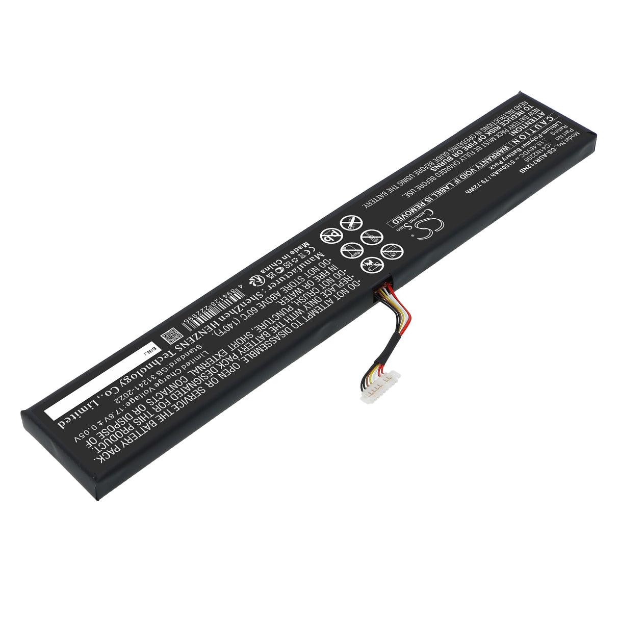 15.48V, Li-Polymer, 5150mAh, Notebook, Laptop battery fits Asus, C41N2208, RC71L-NH001W, RC71L-NH002W, 79.72Wh Notebook, Laptop Cameron Sino Technology Limited