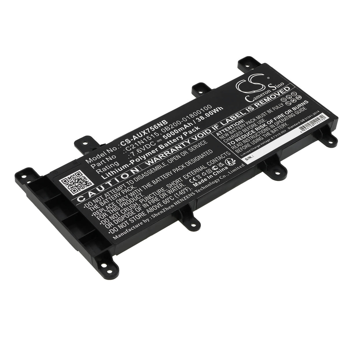 Battery For Asus, X756ua, X756ub, X756uf, X756uj, X756uq, X756uv, X756ux 7.6v, 5000mah - 38.00wh Notebook, Laptop Cameron Sino Technology Limited