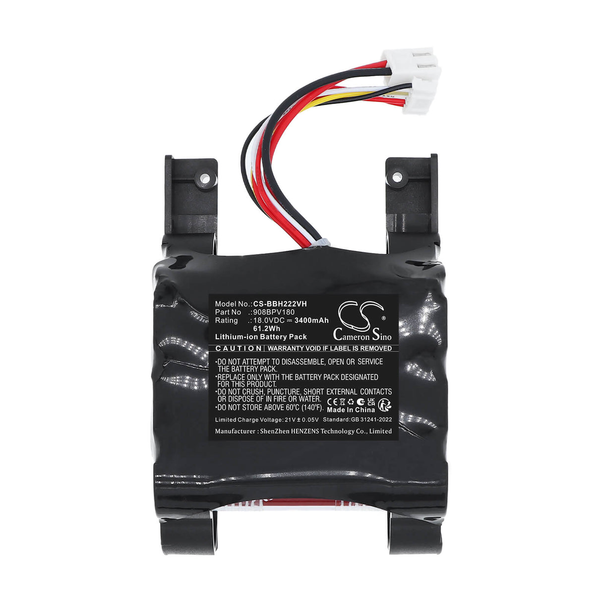 18.0V, Li-ion, 3400mAh, Vacuum battery fits Bosch, 908BPV180, 11021499, 11021520, 61.2Wh Vacuum Cameron Sino Technology Limited