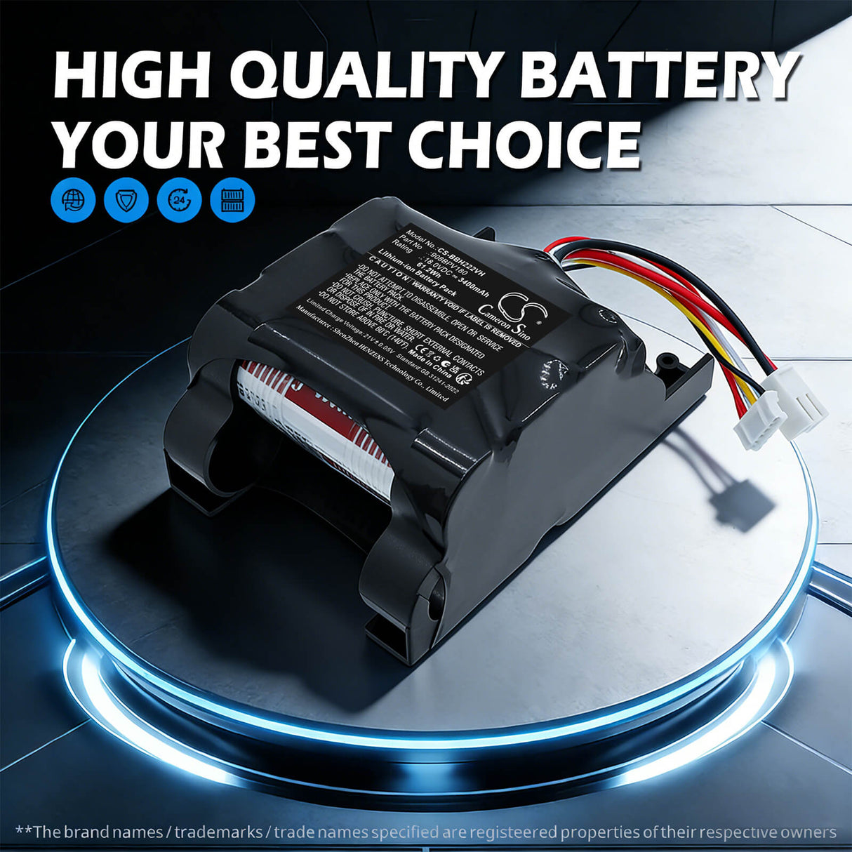 18.0V, Li-ion, 3400mAh, Vacuum battery fits Bosch, 908BPV180, 11021499, 11021520, 61.2Wh Vacuum Cameron Sino Technology Limited