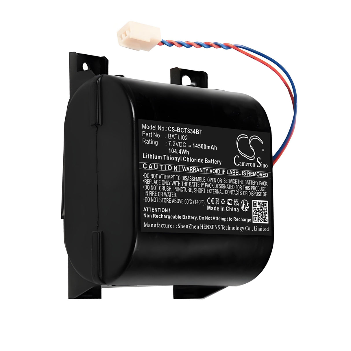 7.2V, Li-SOCl2, 14500mAh, Alarm System battery fits ABB, Daitem, Bat02, 710-16x, 710-21 X, 104.4Wh Alarm System Cameron Sino Technology Limited (Dangerous Goods)