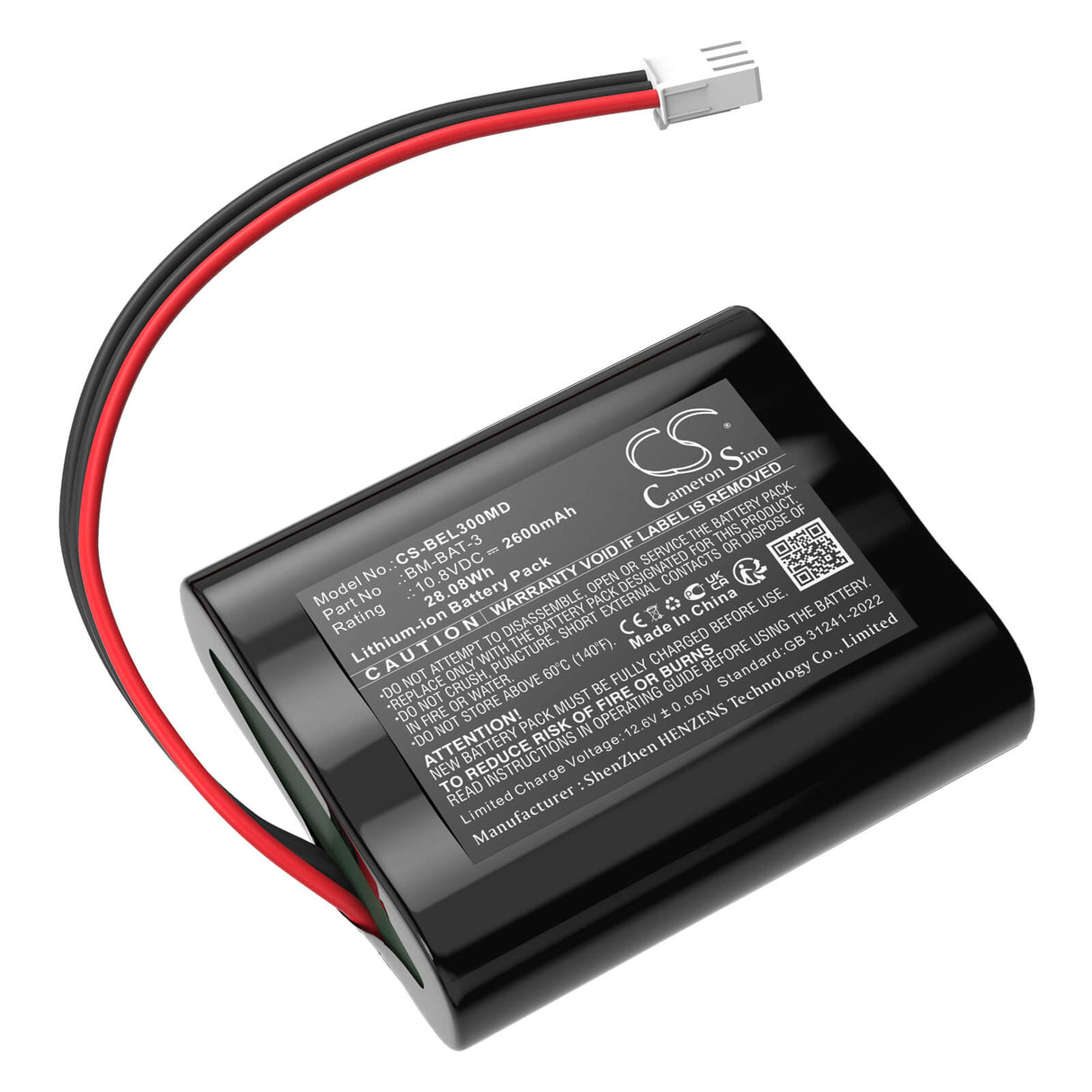 10.8V, Li-ion, 2600mAh, batterie médicale compatible avec Bionet, 36l335-bio-s, Bm3 Pro, Bm3vet Elite, 28.08Wh Medical Cameron Sino Technology Limited (Médical)
