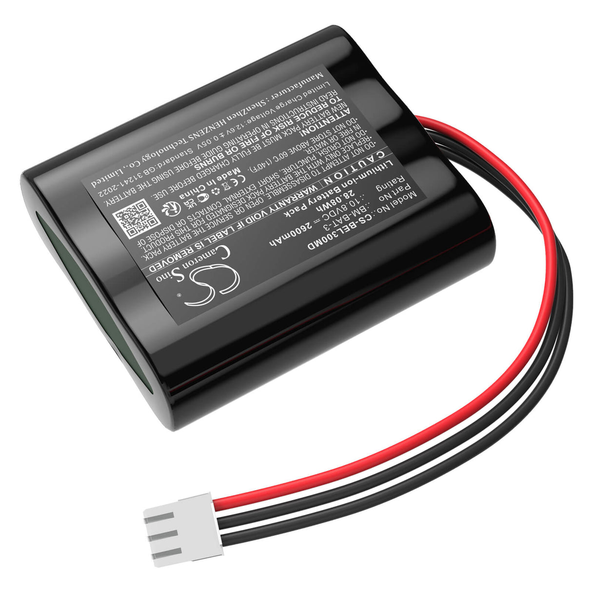10.8V, Li-ion, 2600mAh, batterie médicale compatible avec Bionet, 36l335-bio-s, Bm3 Pro, Bm3vet Elite, 28.08Wh Medical Cameron Sino Technology Limited (Médical)