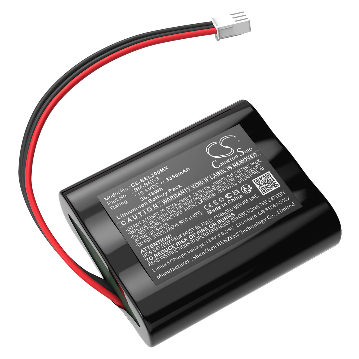 10,8V, Li-ion, 3350mAh, Batterie médicale compatible Bionet, 36l335-bio-s, Bm3 Pro, Bm3vet Elite, 36,18Wh Medical Cameron Sino Technology Limited (Médical)