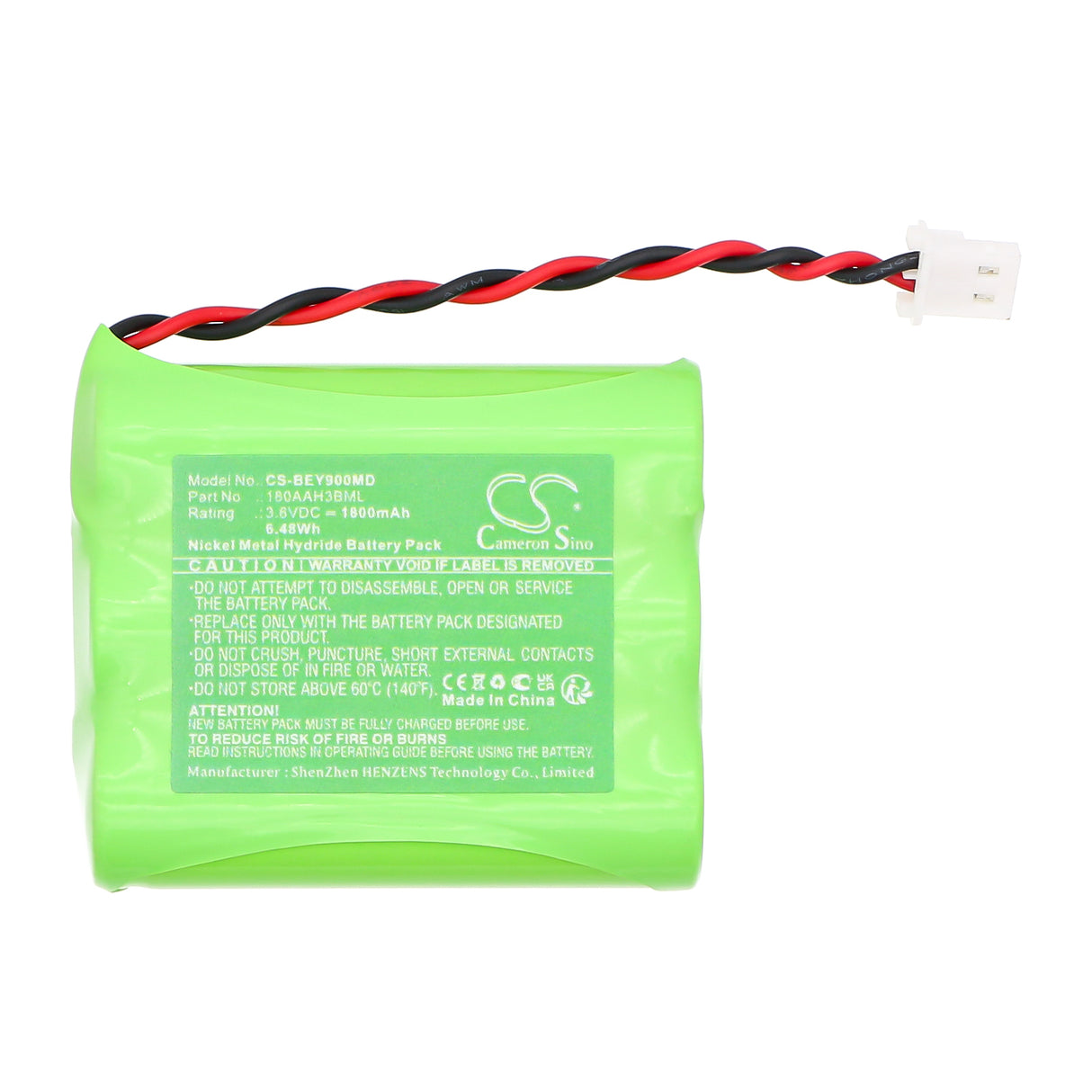 3.6V, Ni-MH, 1800mAh, Medical battery fits Bionet, 180aah3bml, Oxy9 Vet, 6.48Wh Medical Cameron Sino Technology Limited (Medical)