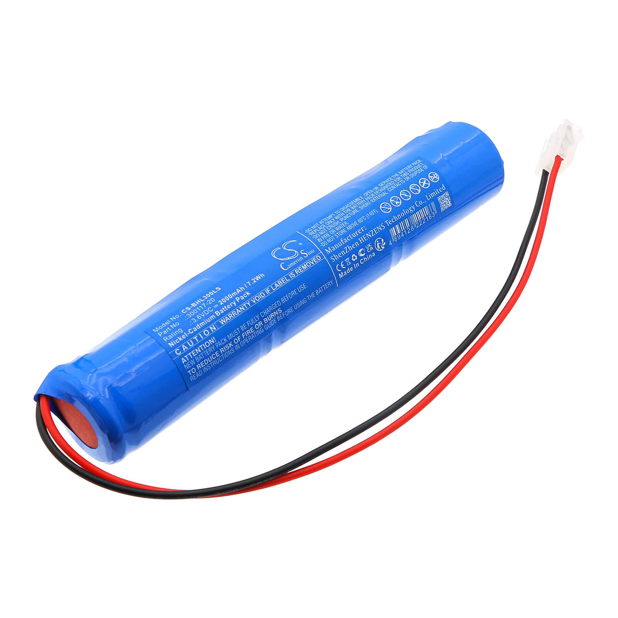 3.6V, Ni-CD, 2000mAh, batterie d'éclairage de secours compatible avec Beghelli, 300117-20, 415213000, 7.2Wh Éclairage d'urgence Cameron Sino Technology Limited