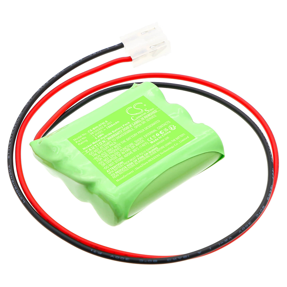 3,6V, Ni-MH, 1500mAh, Batterie d'éclairage de secours compatible avec Beghelli, 98100202.R.001, 415097000, 5.4Wh Éclairage d'urgence Cameron Sino Technology Limited