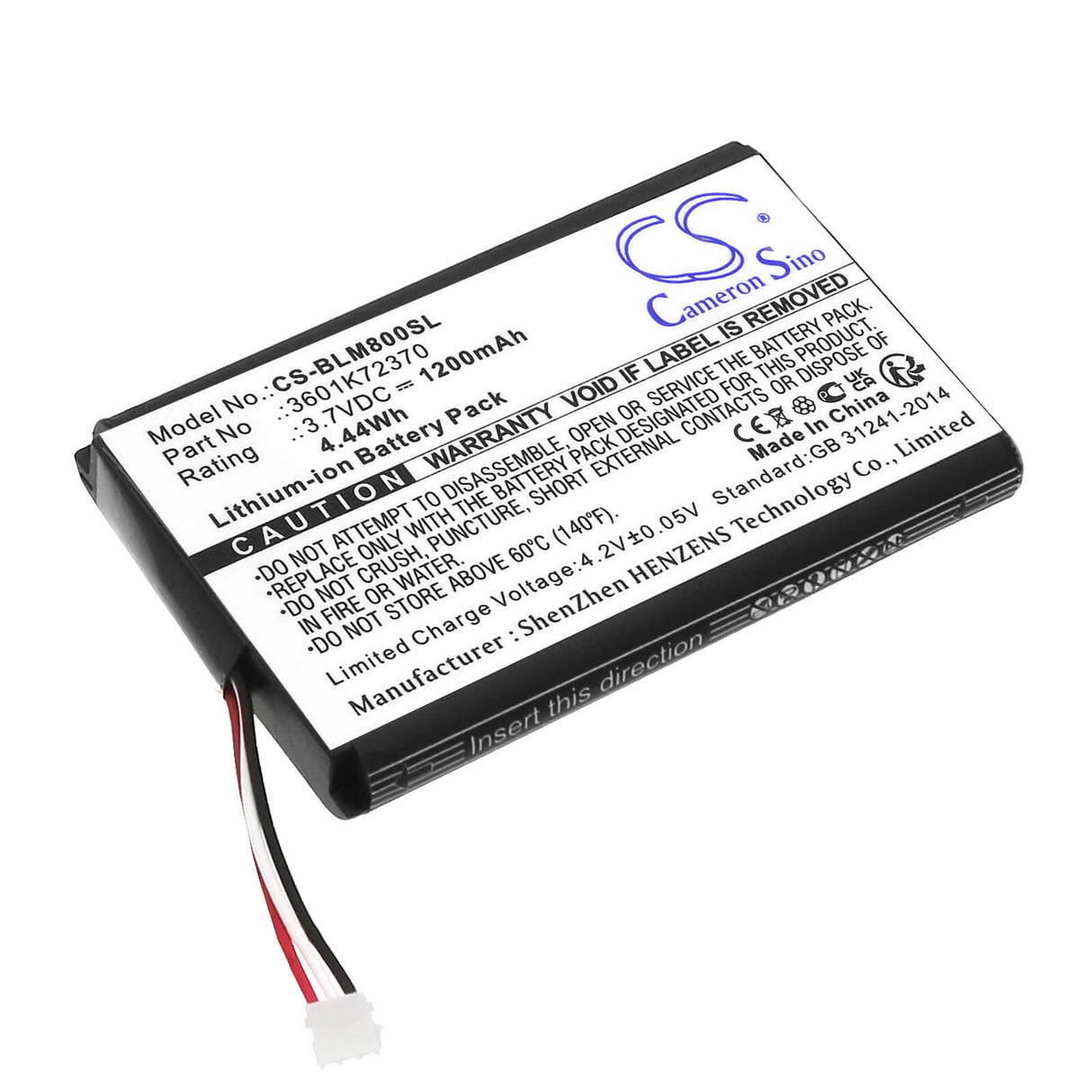 3.7V, Li-ion, 1200mAh distance measuring tool battery fits Bosch, GLM 100, GLM80, 4.44Wh Equipment, Survey, Test Cameron Sino Technology Limited