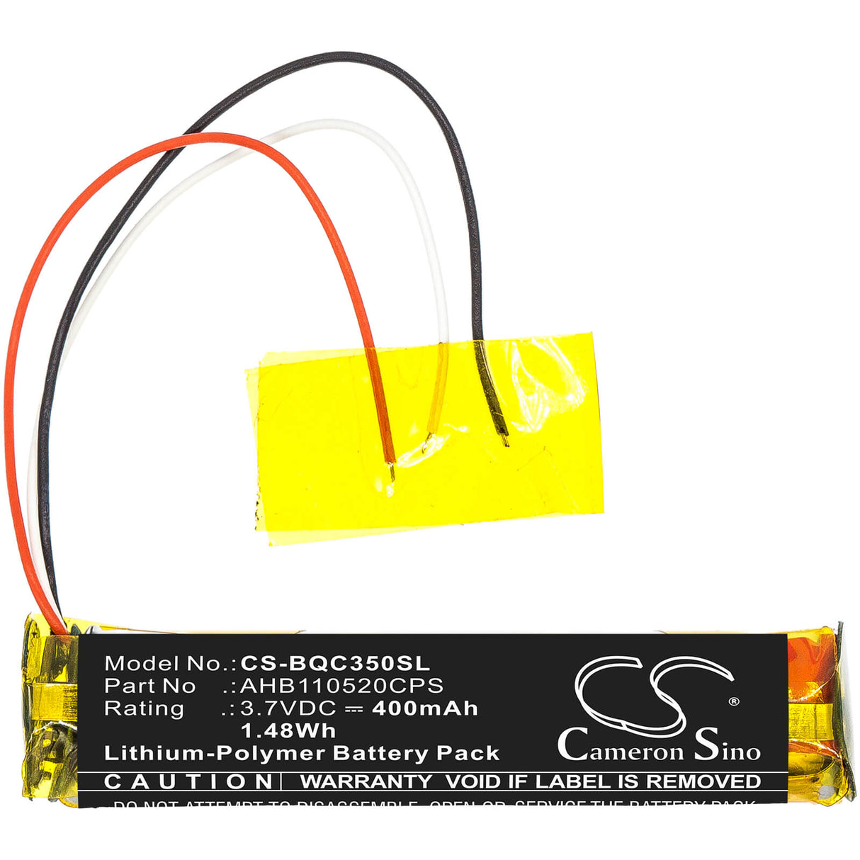 3.7V, Li-Polymer, 400mAh, Headset battery fits Bose, Ahb110520cps, 419811, Qc35, 1.48Wh Wireless Headset Cameron Sino Technology Limited