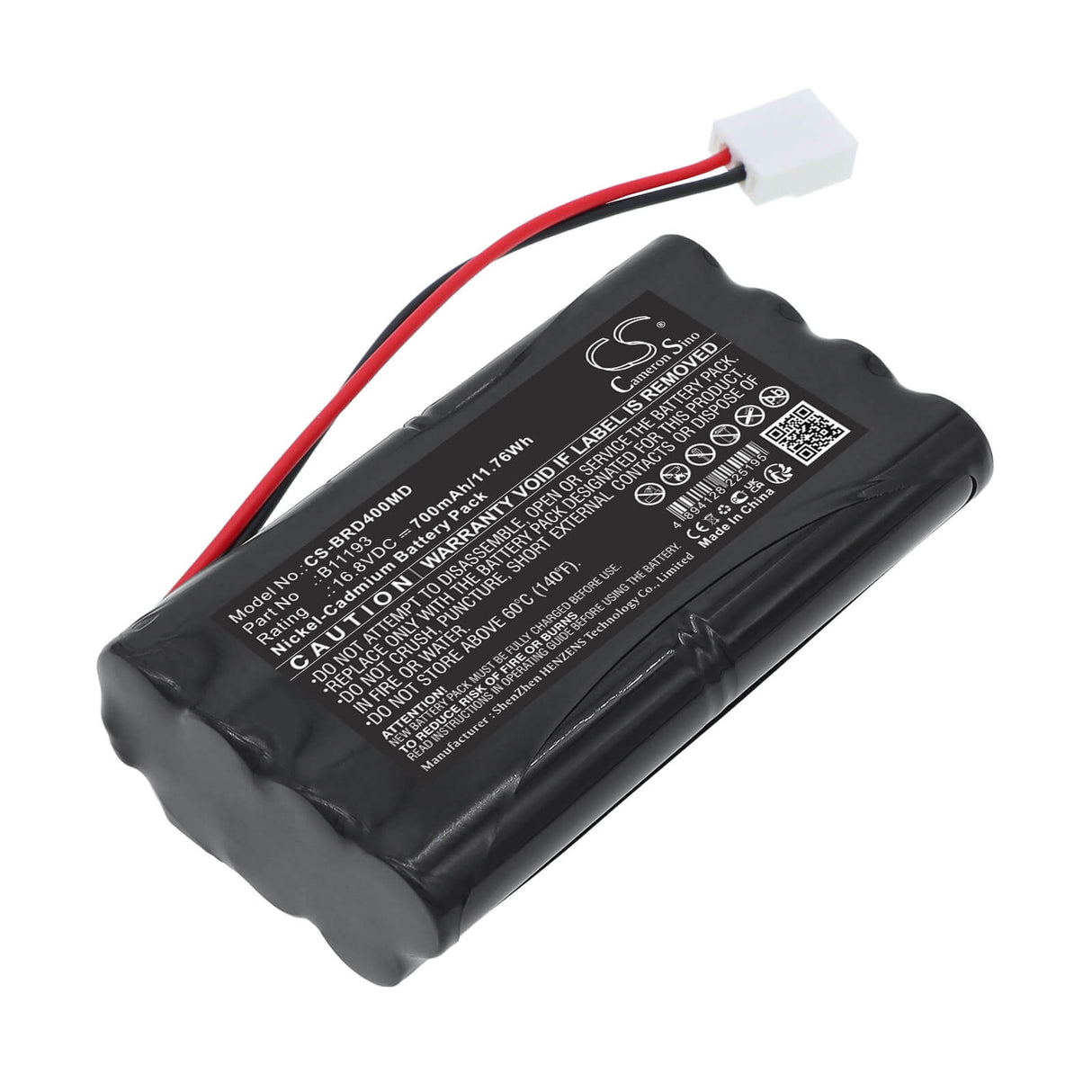 16.8V, Ni-CD, 700mAh, Medical battery fits Burdick, 5834, 4i EKG, 400, 11.76Wh Medical Cameron Sino Technology Limited