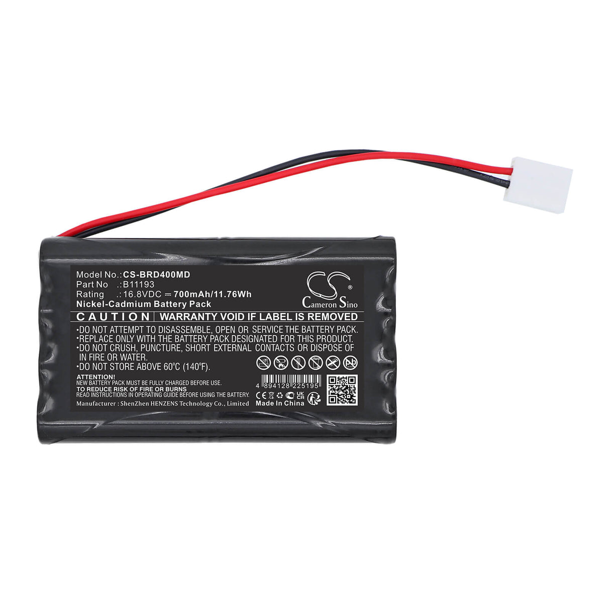 16.8V, Ni-CD, 700mAh, Medical battery fits Burdick, 5834, 4i EKG, 400, 11.76Wh Medical Cameron Sino Technology Limited