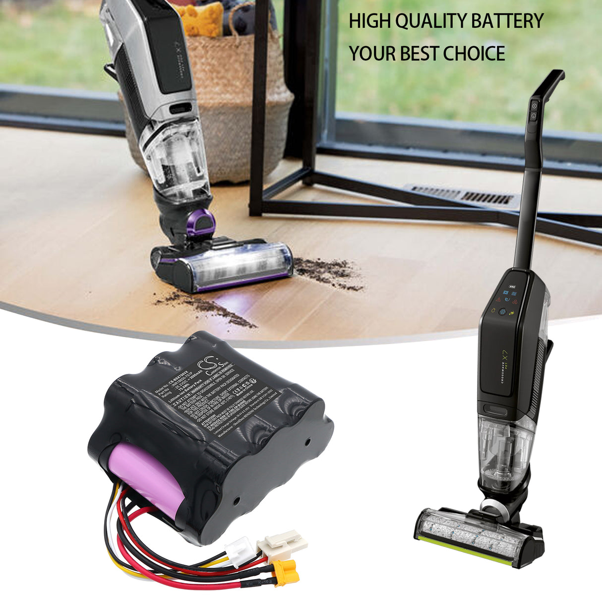 25.2V, Li-ion, 3000mAh, Vacuum battery fits Bissell, INR18650-7S1P, CrossWave X7 Cordless Plus 3479Z, 75.6Wh Vacuum Cameron Sino Technology Limited